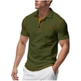 thumbnail image 3 of TAGOLD Mens Summer Short Sleeve Turndown collar Blouse & Shirt Solid Color Loose Button Pocket Casual Fashion Top, 3 of 5