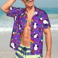 thumbnail image 3 of Fotbe Rainbow Lgbt Penguin Hawaiian Shirt for Men Unisex Summer Beach Casual Short Sleeve Cotton Linen Button Down Shirts-X-Large, 3 of 5