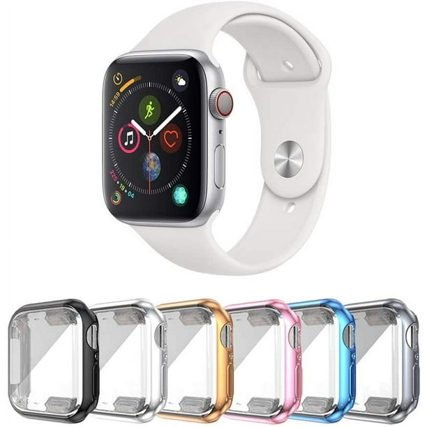 Paquete de 6 fundas para Apple Watch con protector de pantalla ultrafino compatible con iWatch 38 mm 40 mm 42 mm 44 mm funda de cobertura completa para Apple Watch Series 3 4 5 6 SE