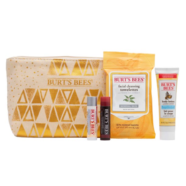 (15 Value) Burt's Bees Skin Care Travel Holiday Gift Set, 4 Products