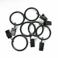 thumbnail image 3 of Curtain Rings with Clips 50 Pack Metal Curtain Clips Decorative Drapery Rings (1.26 Inch Interior Diameter Matte Black), 3 of 7