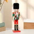 thumbnail image 3 of Adornos navideños de cascanueces de madera de 30 cm para , trompeta de tambor y (opcional) CUTICAT cascanueces soldado, 3 of 8