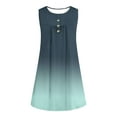 thumbnail image 4 of QUINDOS Summer Dresses for Women 2025 Casual Sleeveless V-neck Sundress Sun Dresses Button Gradient Color Pleated Knee High Mini Dresses for Women, 4 of 4
