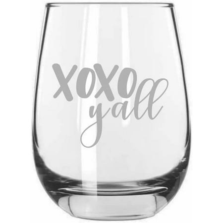 

XOXO Yall Valentine s Day Quotes Etched 15.25oz Libbey Stemless Wine Glass