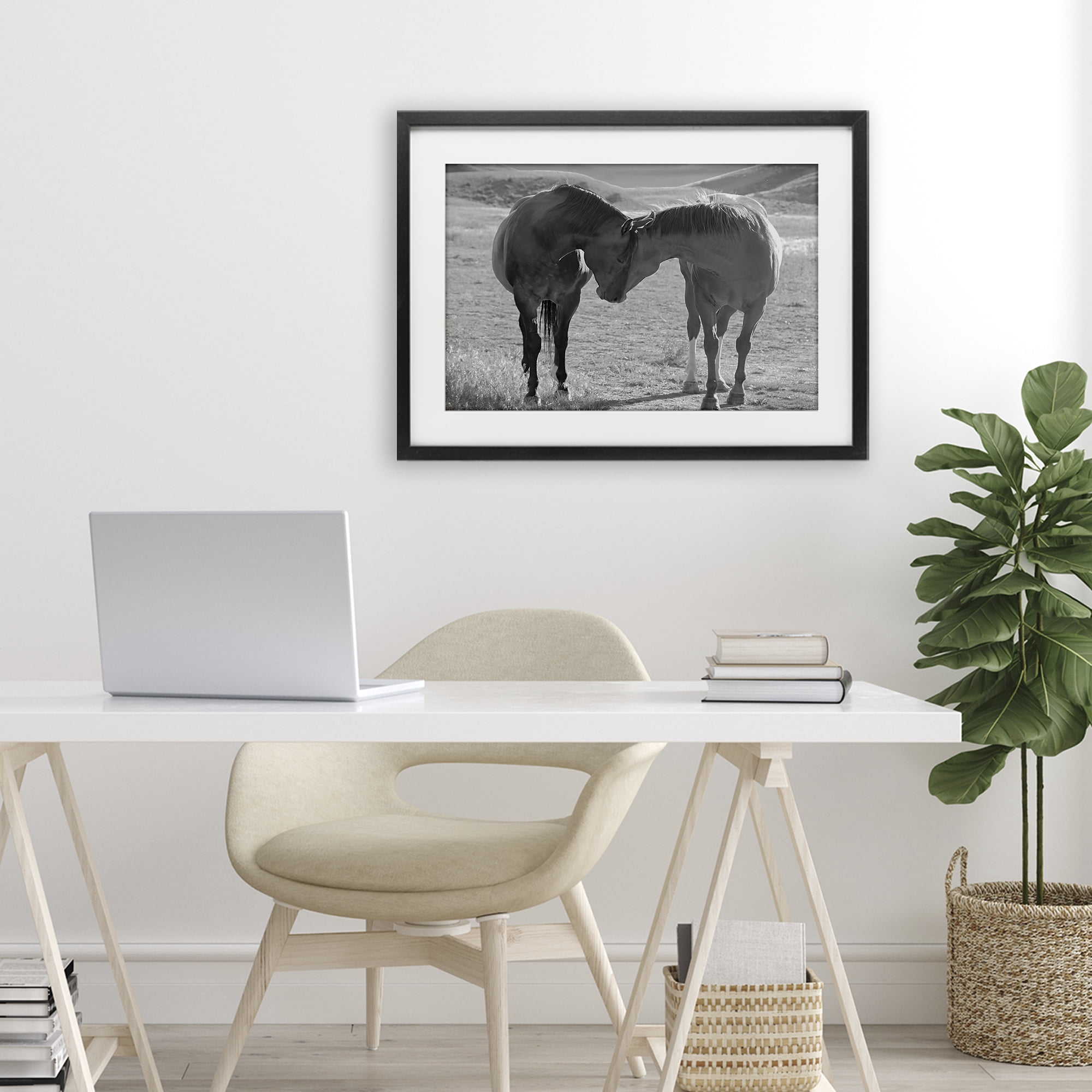 Stupell Industries Sweet Nothings Bond Between Horses Black Framed Print Under Glass, design by Steve Toole