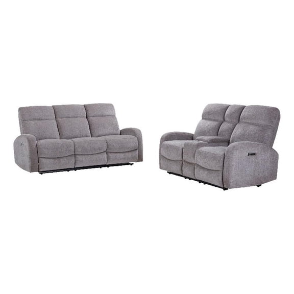 Pemberly Row Whiskers Nature Power Reclining Sofa and Loveseat