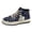 Blue, variant on Mens High Top Fashion Sneakers Retro Streetwear Casual Ripped Denim Lace up Platform Canvas Walking Flat Tennis Shoes 2026 Black Size 9