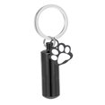 thumbnail image 2 of Llavero conmemorativo con forma de pata de perro, colgante de joyería para cenizas, práctico colgante de joyería Negro, 2 of 9