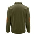 thumbnail image 6 of UVEASISHA Mens Corduroy Sweatshirts Button Collar Pullover Elbow Patches Long Sleeve Henley Shirt Comfy Casual Polos Shirts for Men Winter Savings Army Green L, 6 of 7