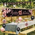 thumbnail image 7 of 13th Birthday Decorations, 13th Birthday Decorations for Girls, Black Rose Gold 13th Happy Birthday Banner with Balloons, 13 Years Old Birthday Backdrop Yard Signs Thirteen Birthday Decor Supplies, 7 of 7