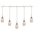 thumbnail image 4 of Woodbridge Lighting Venezia 5-Light Glass Linear Pendant in Satin Nickel/Opal, 4 of 5