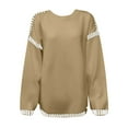thumbnail image 5 of Wdgfv Womens Crewneck Sweater Pullover Elegant Women's Knit Pullover Sweater Soft Comfort Winter Warm Color Block Design Casual Long Sleeve Crewneck Top, 5 of 5