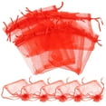 thumbnail image 1 of GOOHOCHY 100 bolsas de organza con cordón para regalos de boda, bolsas de organza para regalos de fiesta, 1 of 7