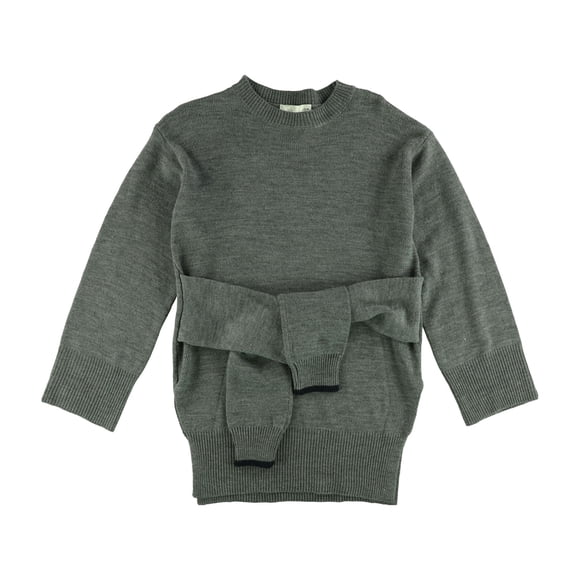 JOA Suéter de punto con lazo en la parte delantera para mujer, gris, pequeño