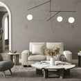 thumbnail image 3 of Modern Sofa 3 Seater Couch with Solid Wood Frame for Living Room Furniture Removable Back Cushion and Seat Cushion(Beige), 3 of 11