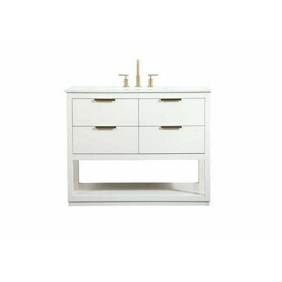 42 in. Single Bathroom Vanity, White