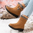 thumbnail image 5 of Fsgntruao Snow Boots for Women Fashion Winter Shoes Warm Round Toe Mid Heel Medium Tube Boots, 5 of 6