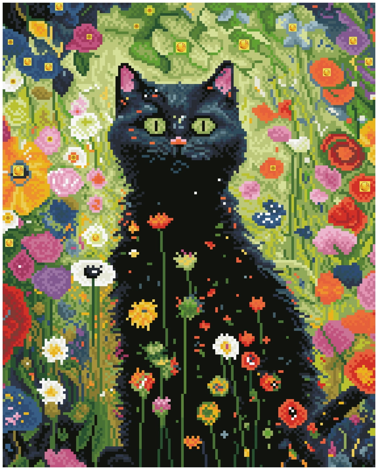 Diamond Dotz Garden Cat Diamond Painting Kits for Adults - Abstract Diamond Art Kits a Relaxing Creative Craft Kit with Dotz Gems 19.9x15.9