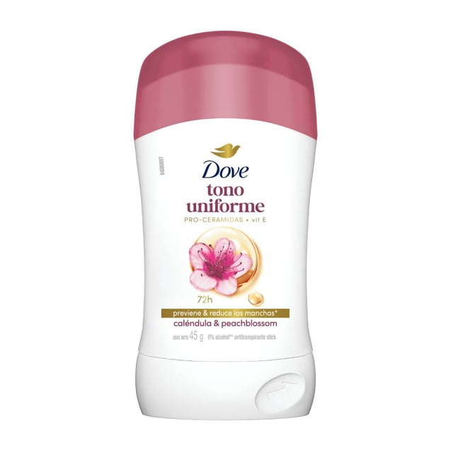Antitranspirante Dove tono uniforme caléndula y vitamina E en barra para dama 45 g