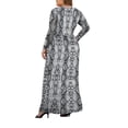 thumbnail image 6 of Aiyino Women Plus Size V Neck Long Sleeve Casual Evening Dress, Comfortable Elegant Party Maxi Dress, 6 of 7