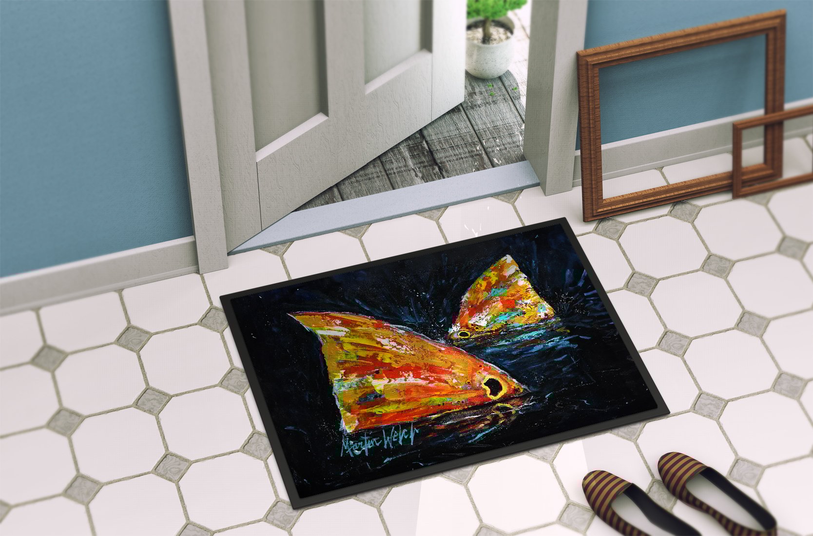 thumbnail image 4 of Carolines Treasures MW2149MAT 18 x 27 in. Red Fish Two Tales Doormat, 4 of 5