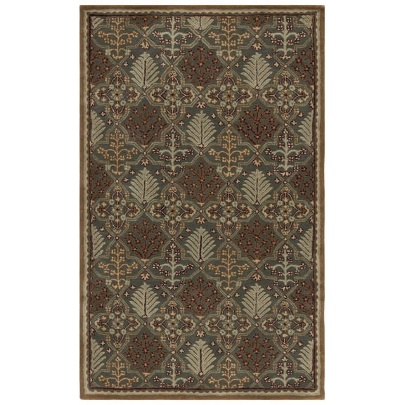 SAFAVIEH Antiquity Trafford Geometric Wool Area Rug, Light Blue/Gold, 5' x 8'