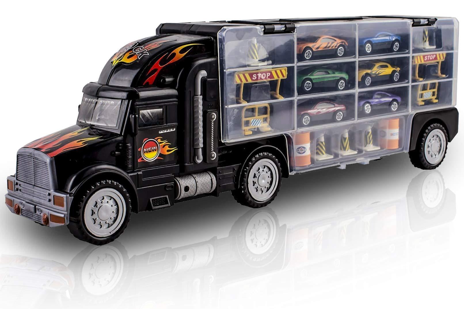 Loaded with Cars Road Signs  More. Details about   Click N' Play Transport Car Carrier Truck 