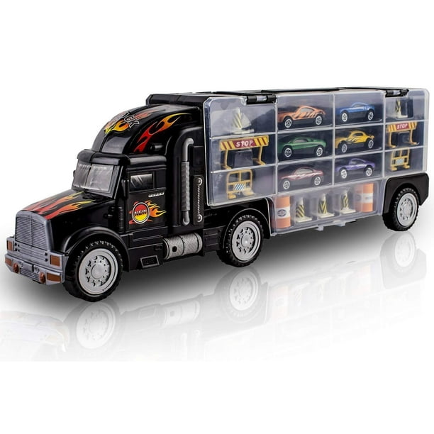 WolVol Transport Carrier Truck Vehicle Playset (18 Pieces)