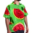 thumbnail image 2 of Watermelon Men's Short Sleeve Casual Printed Button Down Beach Shirts, 2 of 6