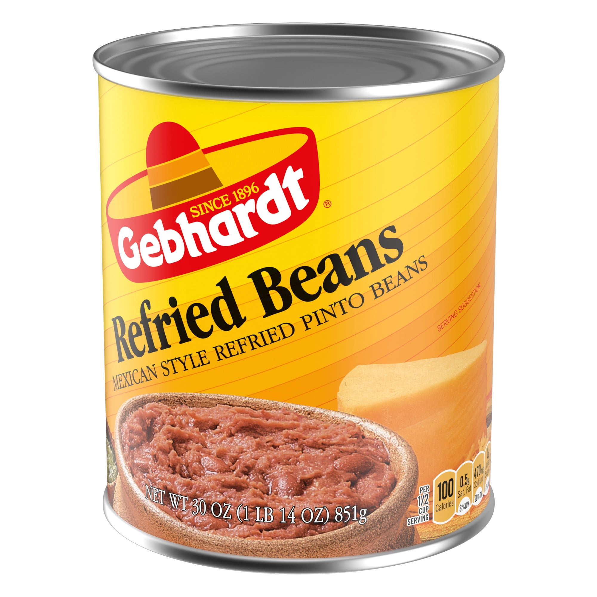 (12 pack) Gebhardt Mexican Style Refried Beans, 30 oz.