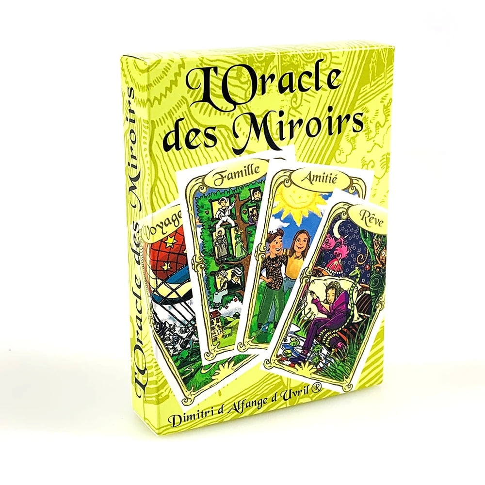 L'Oracle Des Miroirs Divination Cards Game French Mirror Theme Oracle Deck Mystic Fortune-Telling Cards for Tarot Practitioners