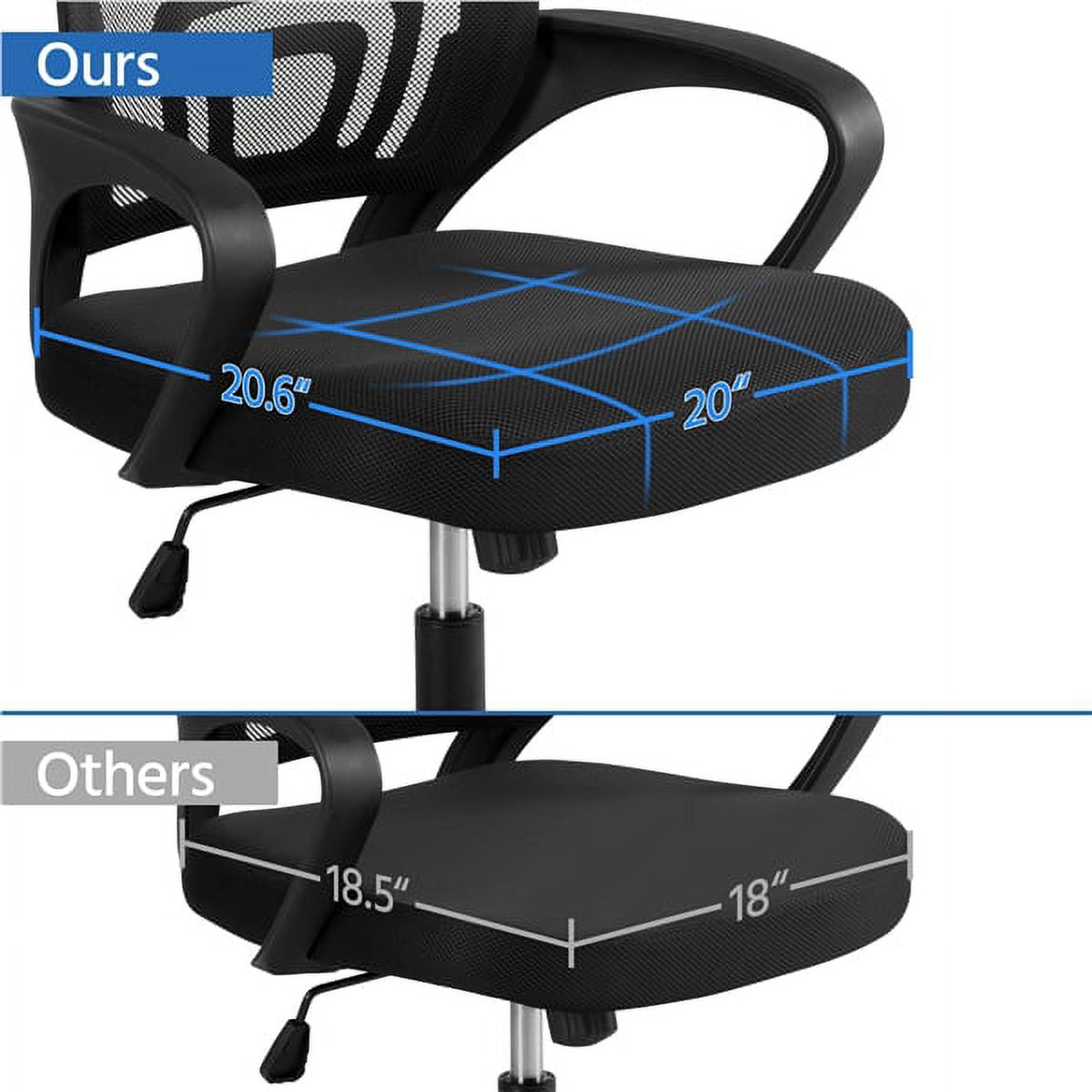 Alden Design Adjustable Mesh Swivel Office Chair with Armrest, Set of 2, Black