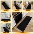 thumbnail image 5 of Ottomanson Solid Kitchen Runner Rug 2'2" x 6' - Non Slip Low Pile Carpet, Black, 5 of 14