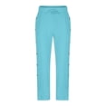 thumbnail image 4 of Miluxas Long Pants for Men Drawstring Side Buttons Straight Breathe Trousers Wide Leg Casual Beach Pant Working Outdoor Wear Sky Blue, 4 of 9