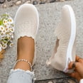 thumbnail image 3 of Women's Woven Orthopedic Breathable Shoes Comfortable Walking Sneakers with Arch Support Walking Slip on Tenis Shoes Beige Size 8, 3 of 5