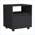 thumbnail image 4 of Black Wengue Nightstand with 1 Drawer - Compact Bedroom Storage, 4 of 7