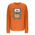 thumbnail image 4 of Olyvenn Fall Happy Sweatshirt Funny Thanksgiving Quotes Shirt Women Pumpkin Leopard Letter Printed Crewneck Pullovers Orange L, 4 of 4
