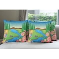 thumbnail image 6 of Ambesonne Cartoon Throw Pillow Cover 4 Pack, Little Girl Calming Nature, 24", Multicolor, 6 of 7