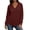 Wine, variant on Hoodies for Women V Neck Waffle Knitted Long Sleeve Drawstring Pullover Sweatshirt Casual Fall Winter Top