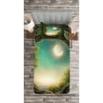 thumbnail image 3 of Ambesonne Forest Quilted Bedspread Set 2 Pcs, Tree, Twin Size, Cream Green Teal, 3 of 3