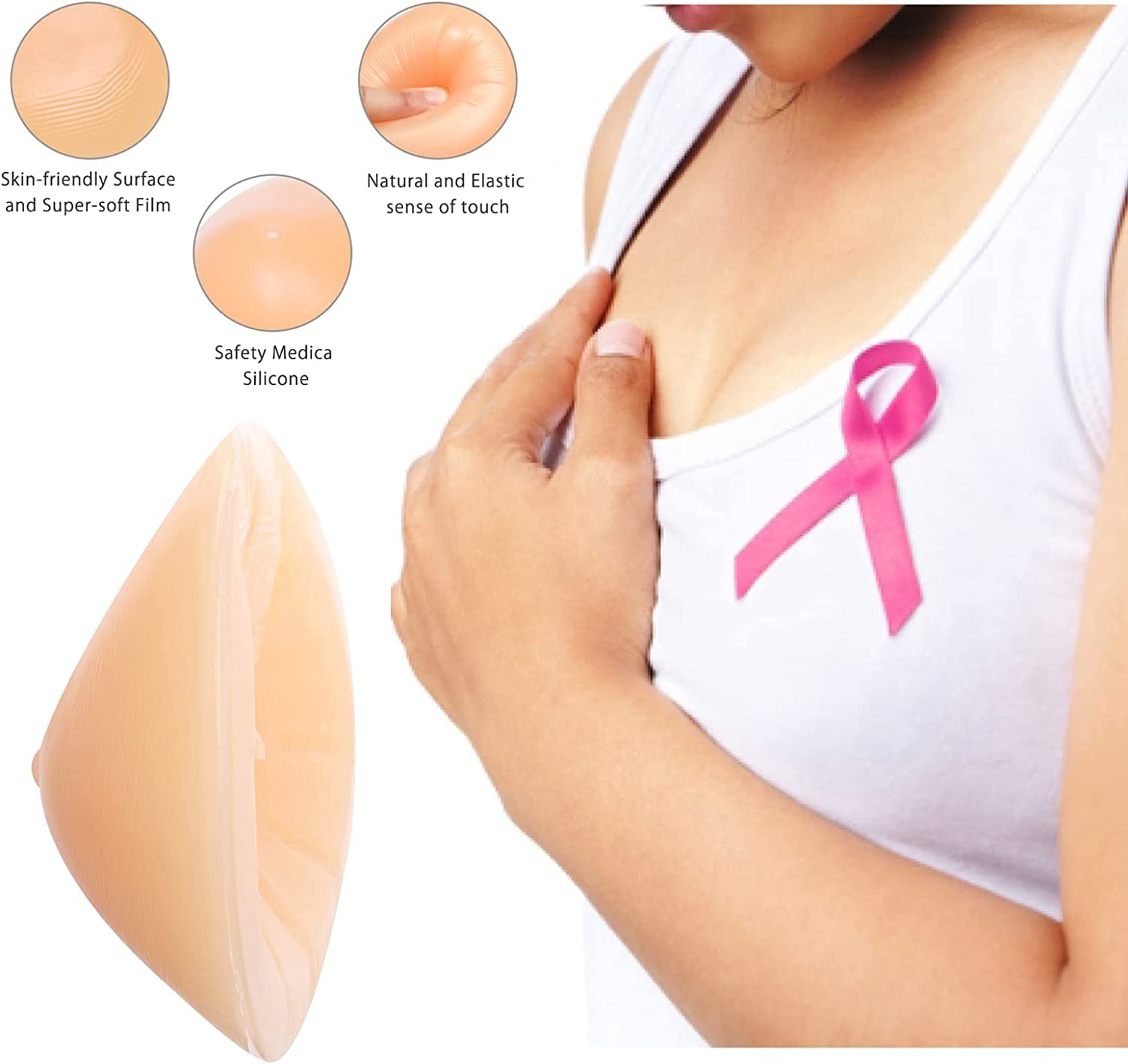  One Pair AA Cup Concave Design Triangle Silicone Breast  Forms For Mastectomy Prosthesis Crossdressers Bra Enhancer Inserts