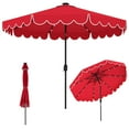 thumbnail image 2 of Costway 10 FT Solar Patio Umbrella with 24 LED Lights 8 Ribs & Tilt Adjustment Red, 2 of 11