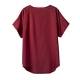 thumbnail image 7 of Summer Saving Wycnly Womens Blouses and Tops Dressy Comfy Lightweight Loose Fit Casual Pullover Tshirts Summer Solid V-Neck Short Sleeve Cute Tees Tops Wine l, 7 of 7