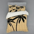 thumbnail image 2 of Ambesonne Tropical Bedding Set 3 Pcs, Palm Tree Silhouettes, Twin XL, Pale Brown and Black, 2 of 3