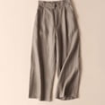 thumbnail image 3 of CHWGFWL Womens Linen Pants Trousers High Waisted Nine Point Loose Inset Super Hot Pants Women'S Casual Pants Black Linen Pants Women Women'S Linen Pants Fashion(Green,L), 3 of 3