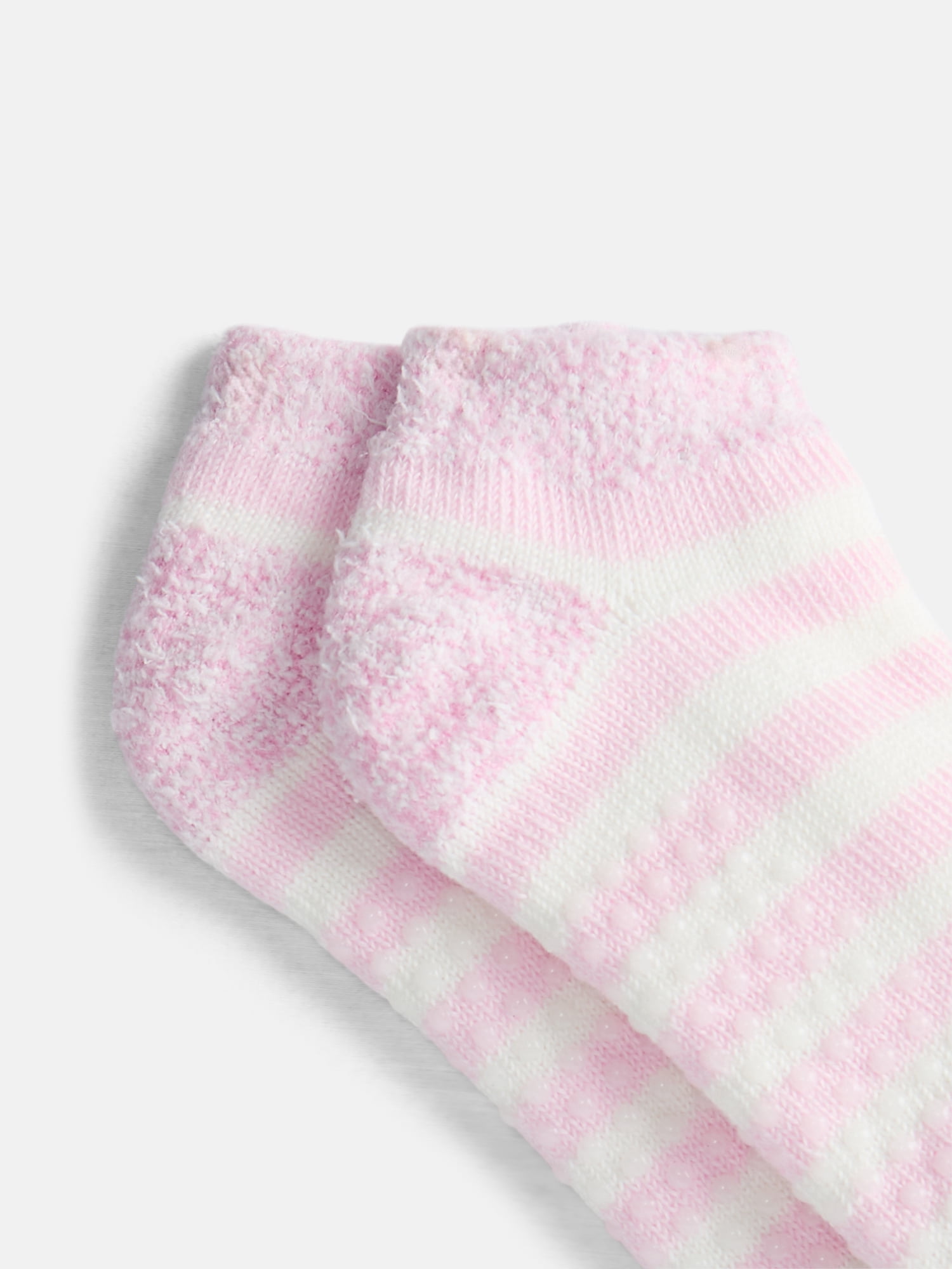 Joyspun Women's Double Layer Low Cut Lounge Socks, 3 Pack, Shoe Sizes 4-10