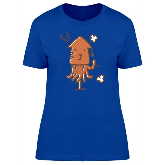Grilled Squid Cartoon T-Shirt Women -Image by Shutterstock, Female x-Large