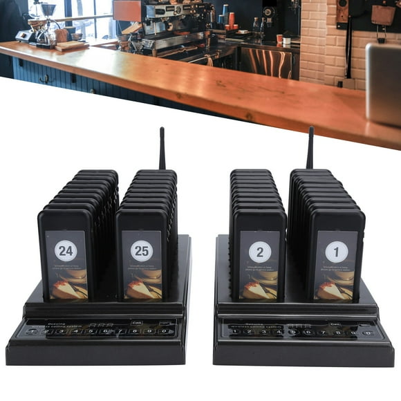 Cordless Restaurant Pagesr X40, Restaurant Buzzer Pagers with Three Prompt Modes, Lineup Queue Signal Beepers Cordless Guest Customer Service Calling System