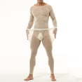 thumbnail image 6 of Fewfanhot Men Solid Fitted Round Neck Thermal Set with Long Sleeves and Elastic Waist Pants for a Streamlined Base Layer, 6 of 9