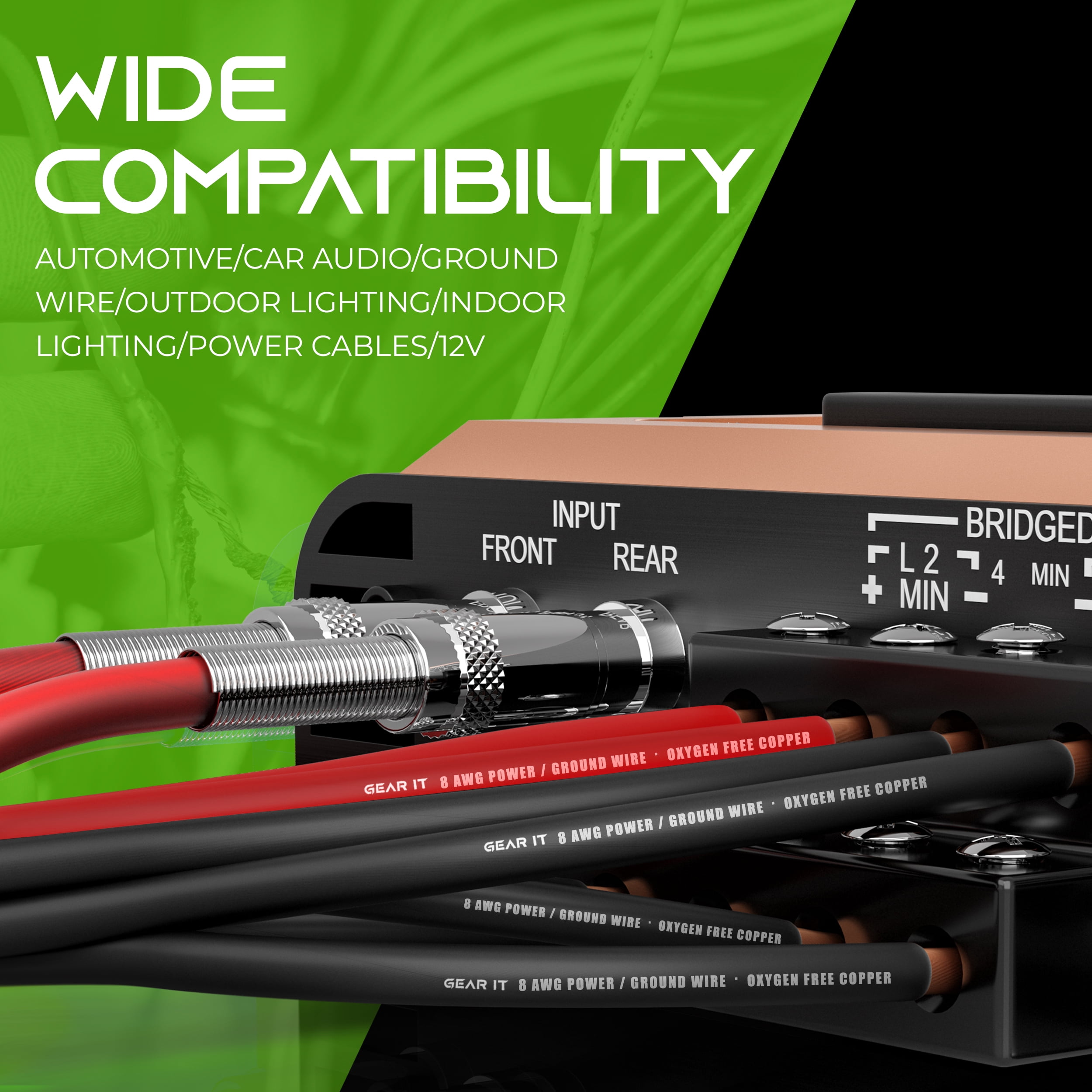 GearIT 8 Gauge Wire Oxygen Free Copper OFC (50ft Each- Black/Red Translucent) 8 AWG - Primary Automotive Wire Power/Ground, Battery Cable, Car Audio Speaker, RV Trailer, Amp, Electrical 8ga - 50 Feet